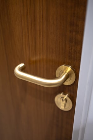 Brass door handle and lock