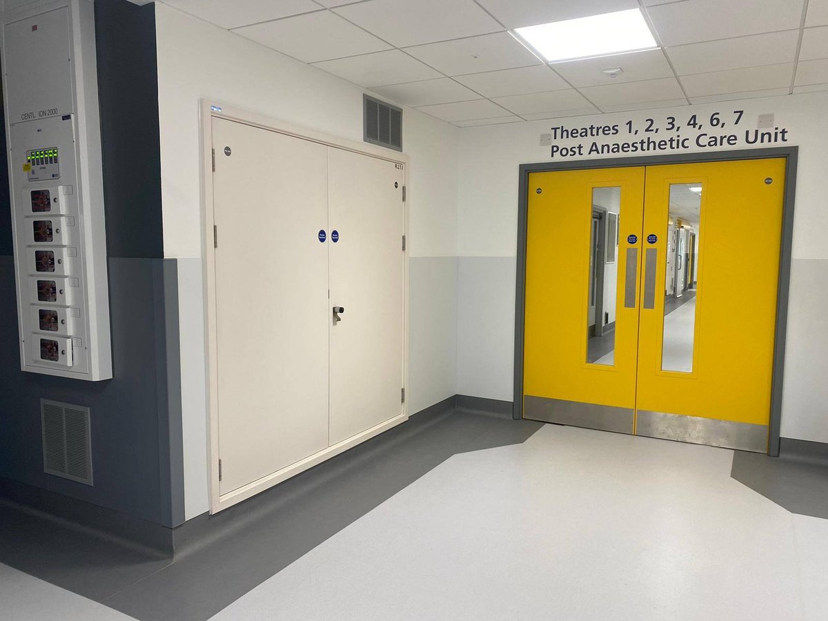 Fire doorsets in a hospital facility